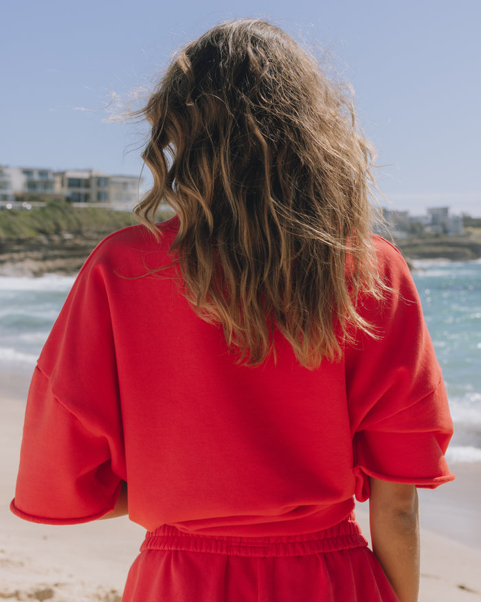 Cropped Sleeve Vintage Crew - Heart + Bodega with Tonal Patch