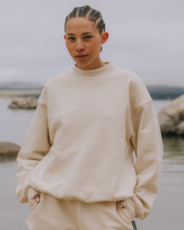 Oversized Heavyweight Vintage Crew - Sand