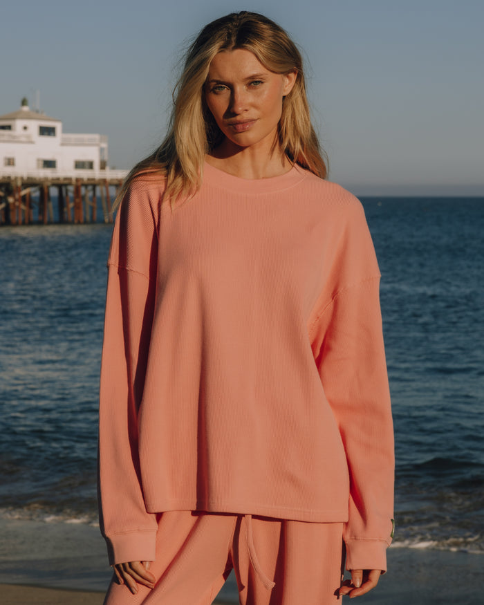 Oversized Thermal - Dusty Rose