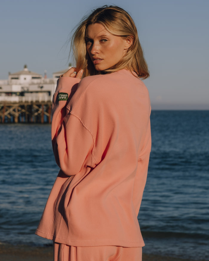 Oversized Thermal - Dusty Rose