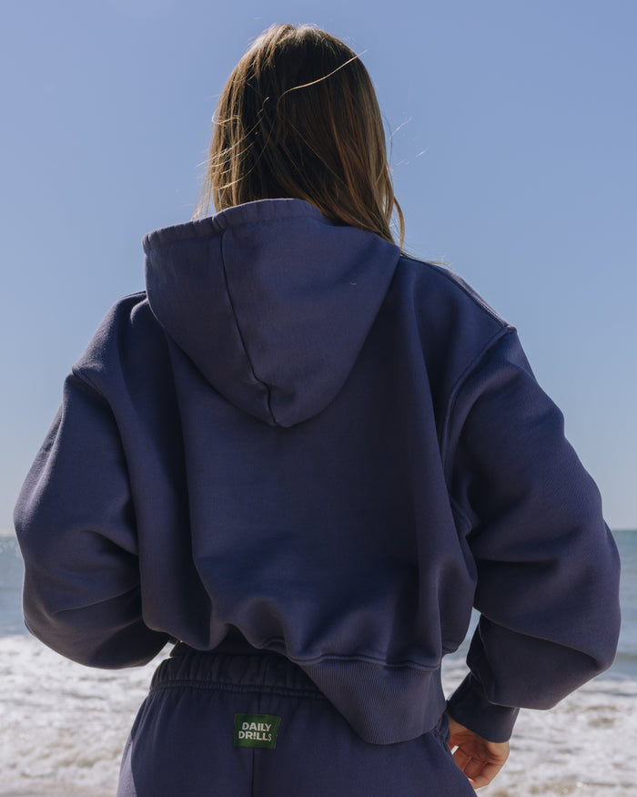 Heavyweight Double Zip Hoodie - Navy