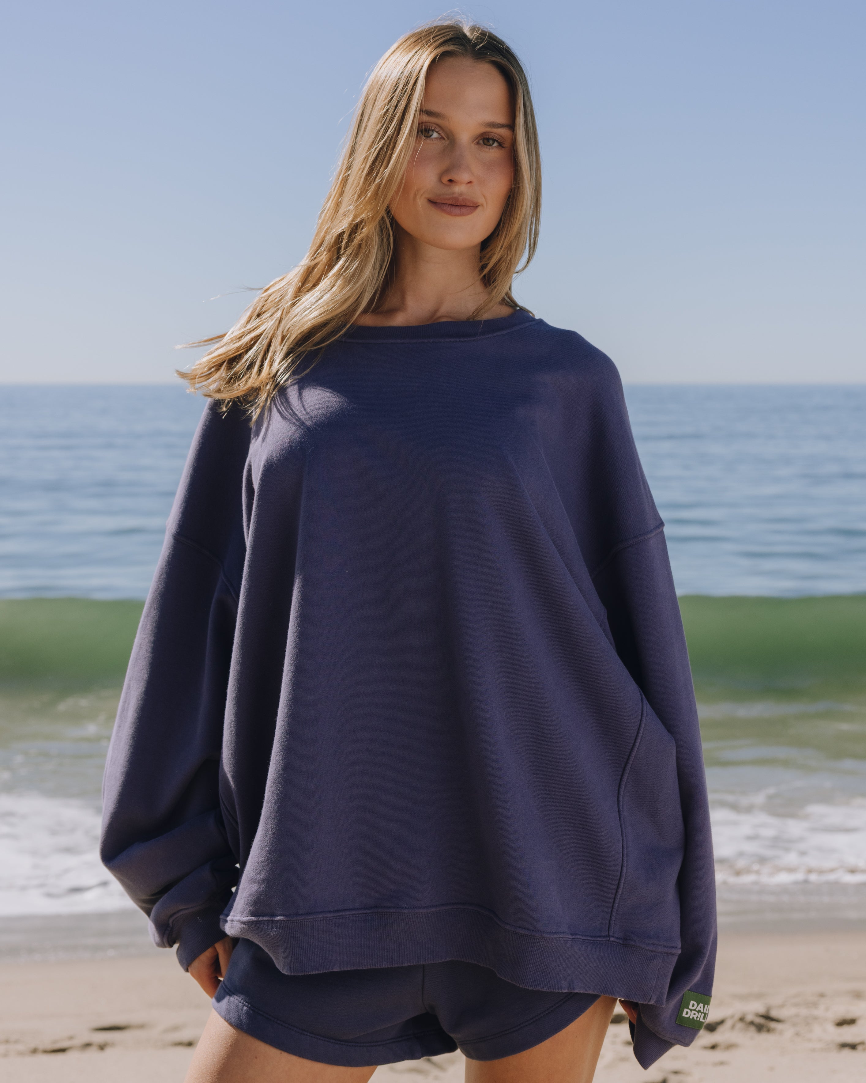 Unisex Oversized Crew - Navy