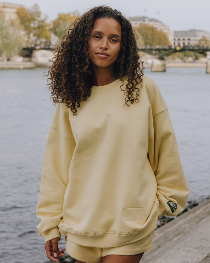 Oversized Fleece Crew - Butter