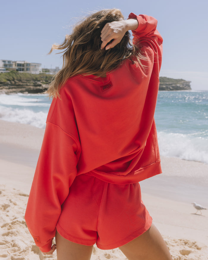 Oversized Daily Crew - Heart + Bodega with Tonal Patch