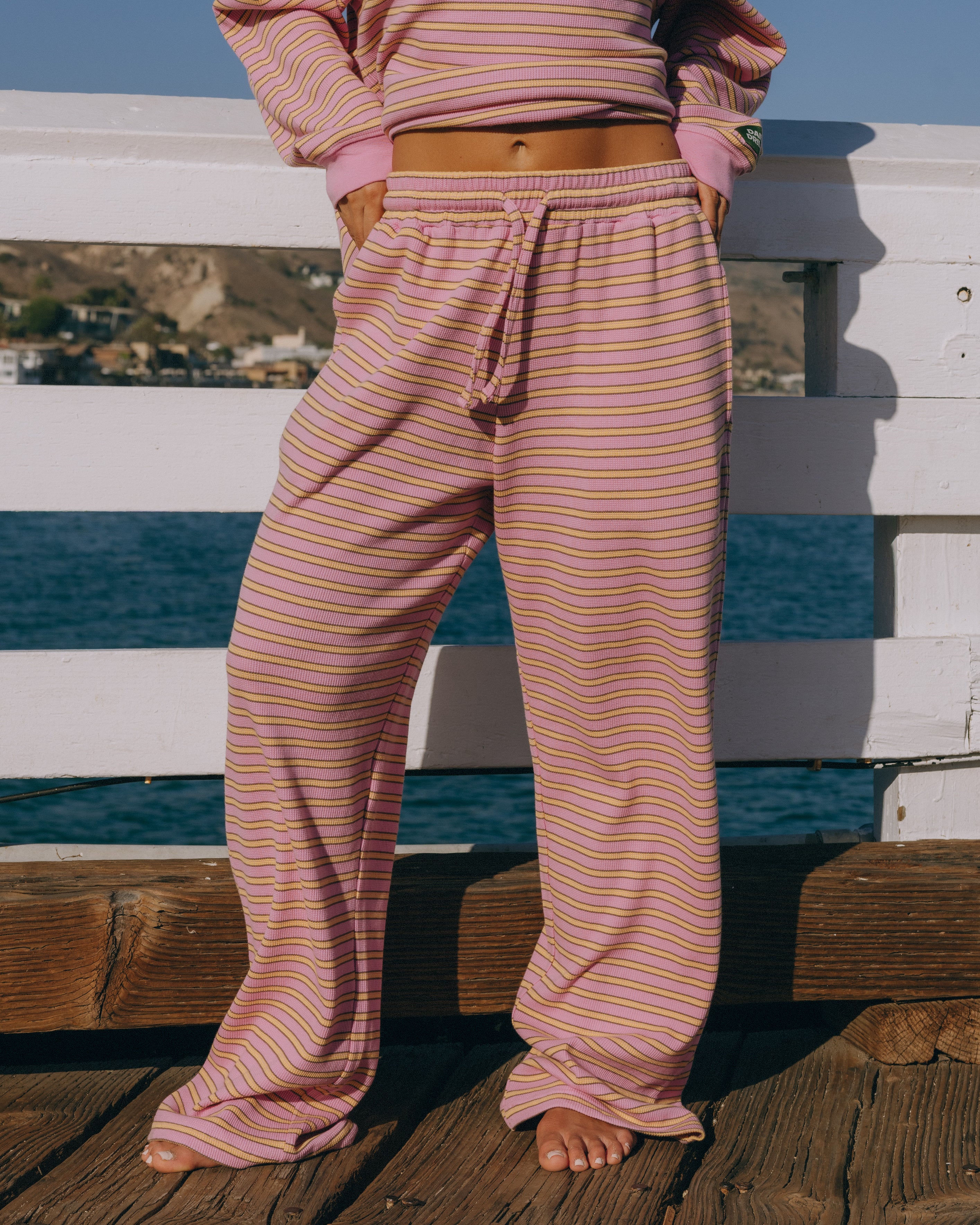 Thermal Resort Pants - Taffy + Sunny + Coco Stripe
