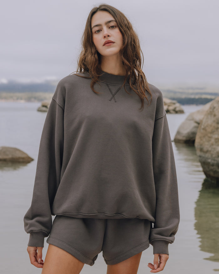 Oversized Heavyweight Vintage Crew - Vintage Black