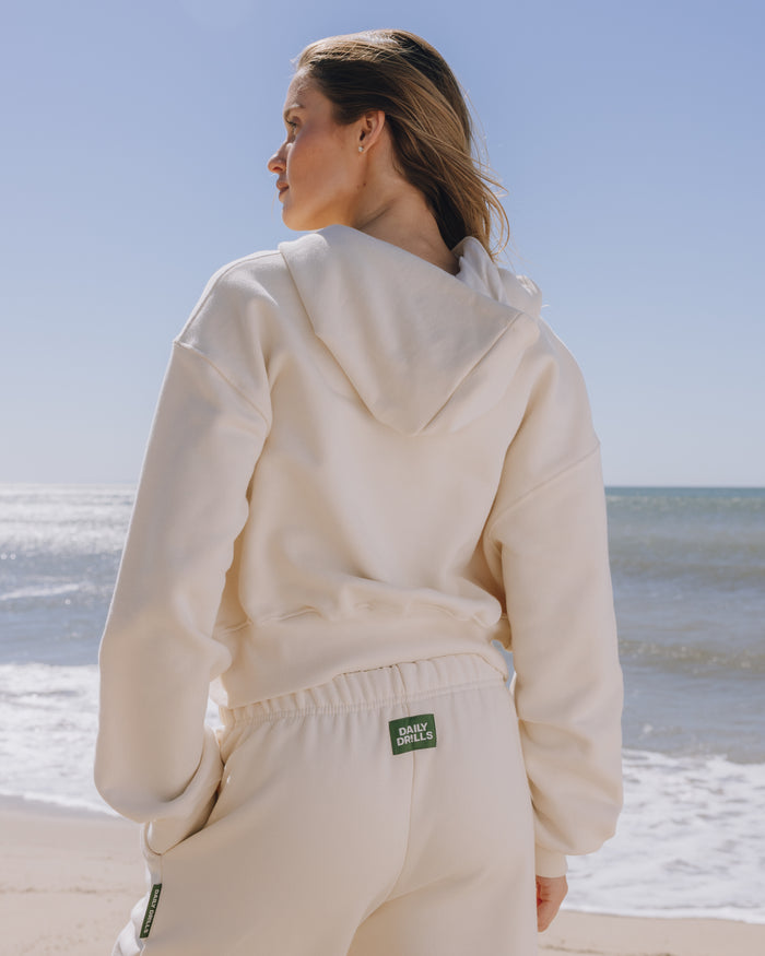 Heavyweight Double Zip Hoodie - Sand