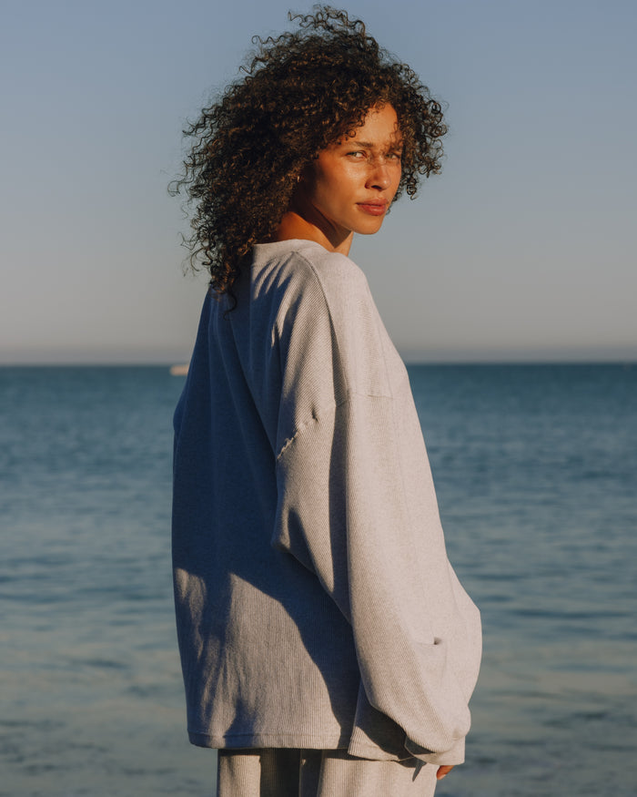 Oversized Thermal - Light Grey