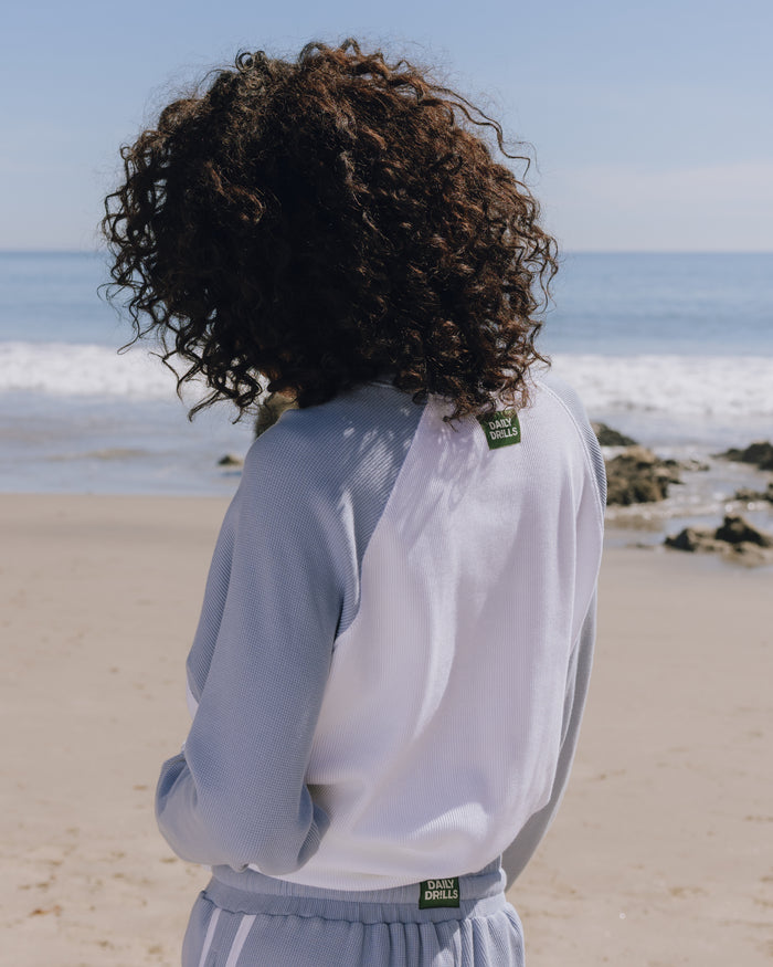 Oversized Raglan Thermal - Mist + White