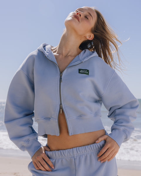 Heavyweight Double Zip Hoodie - Mist – shopdailydrills