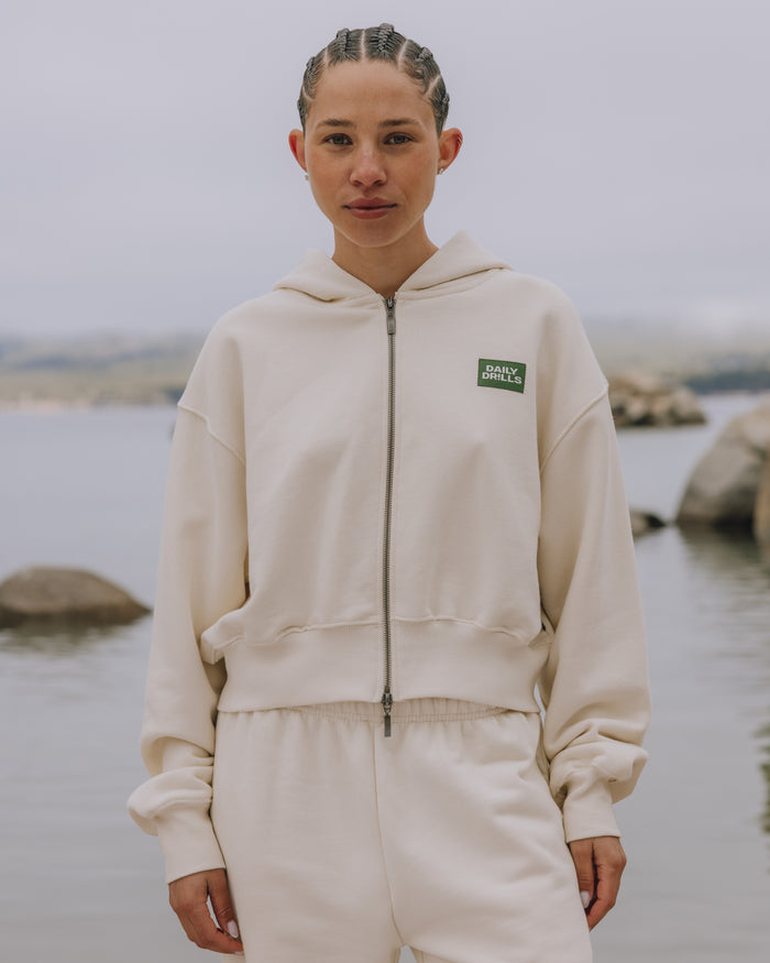 Heavyweight Double Zip Hoodie - Sand