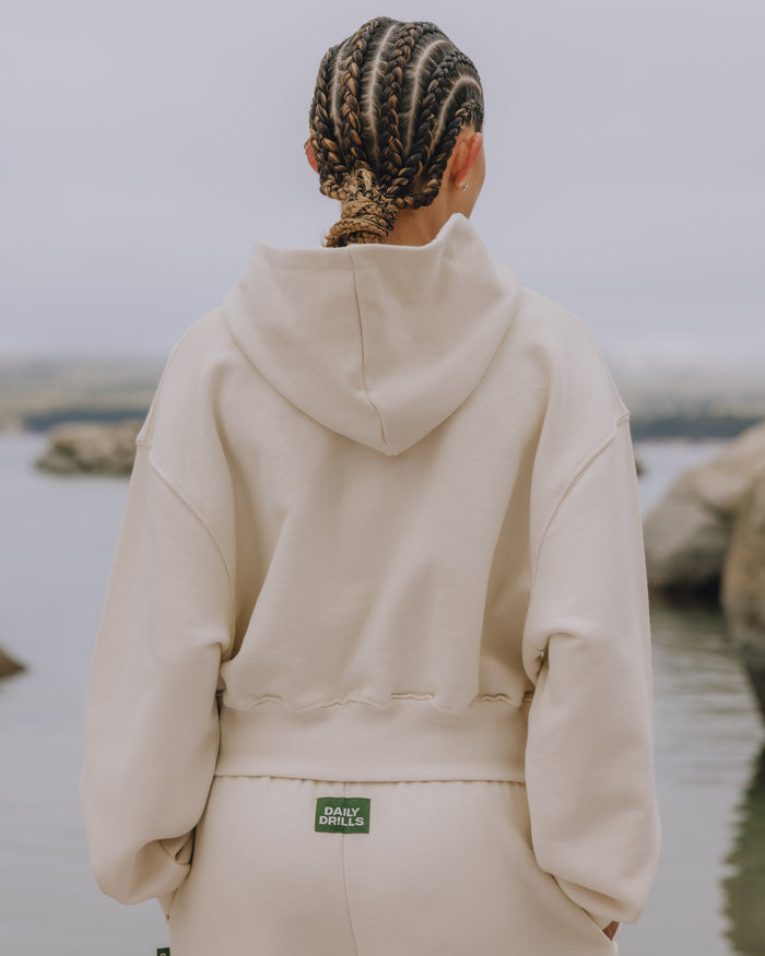 Heavyweight Double Zip Hoodie - Sand