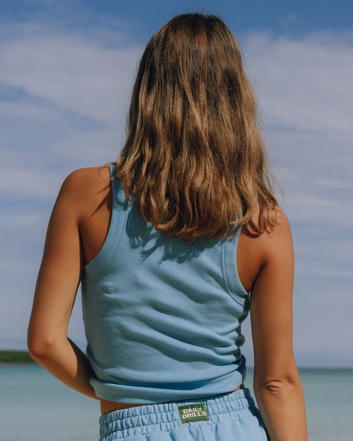 Logo Ribbed Tank - Malibu