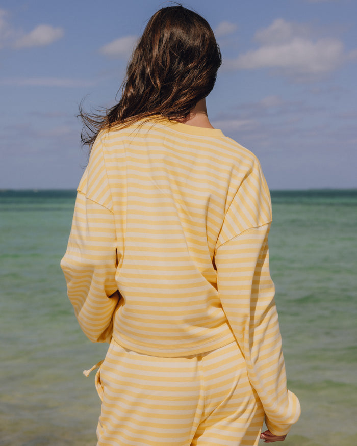 Striped Cotton Long Sleeve - Sunny + Butter Stripe