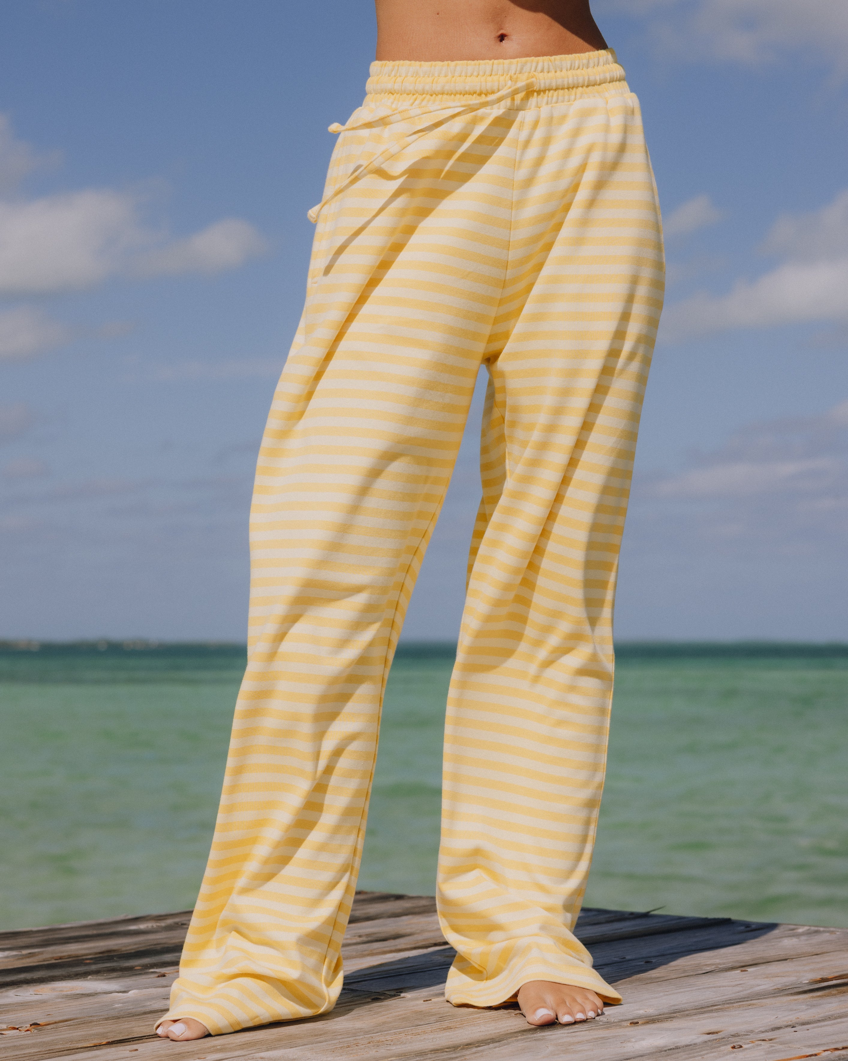 Striped Cotton Pants - Sunny + Butter Stripe