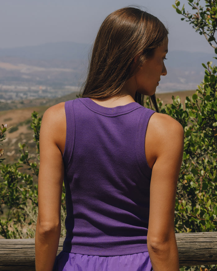 Logo Ribbed Tank - Purple