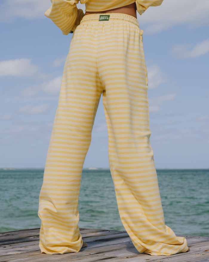 Striped Cotton Pants - Sunny + Butter Stripe
