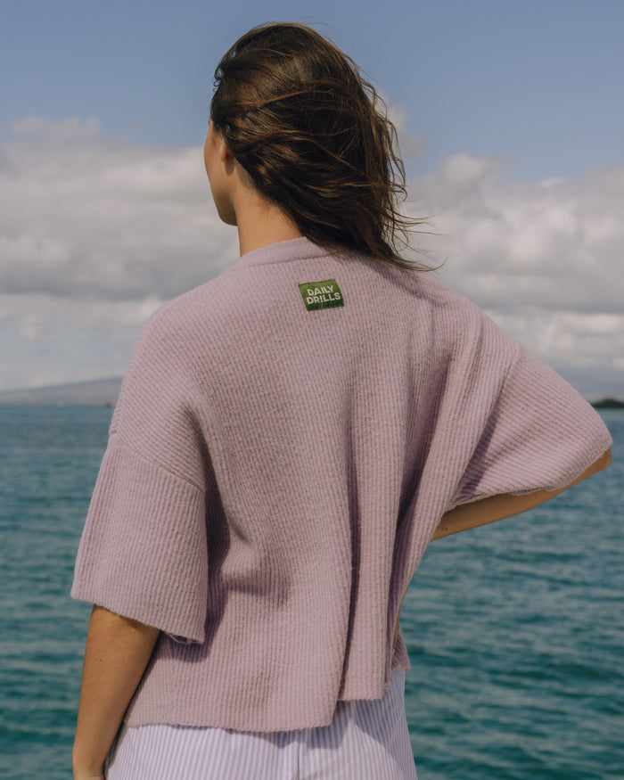 Single Button Sweater - Lavender