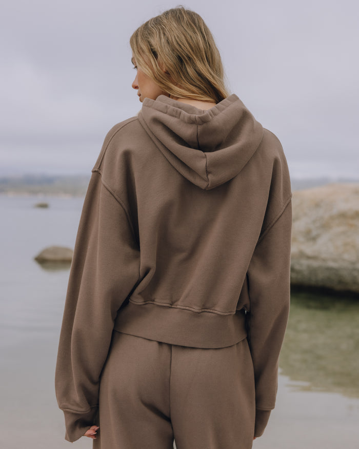 Heavyweight Double Zip Hoodie - Mocha