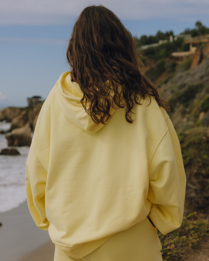 Oversized Paracord Hoodie - Lemonade with Monochrome Patch