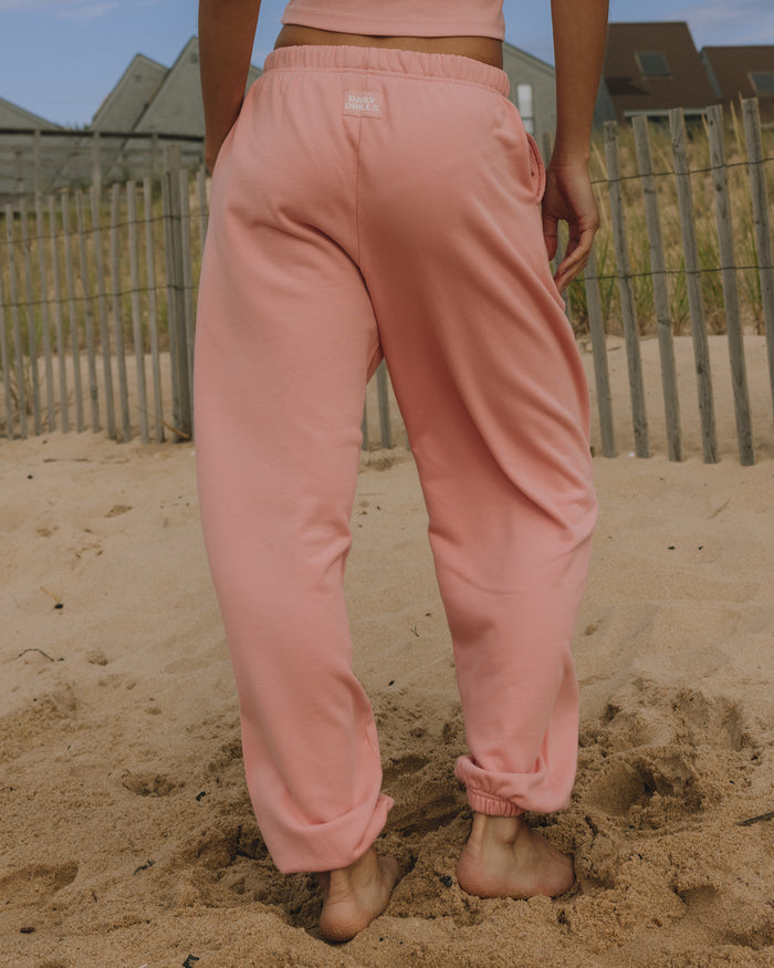 Unisex Joggers - Dusty Rose with Monochrome Patch