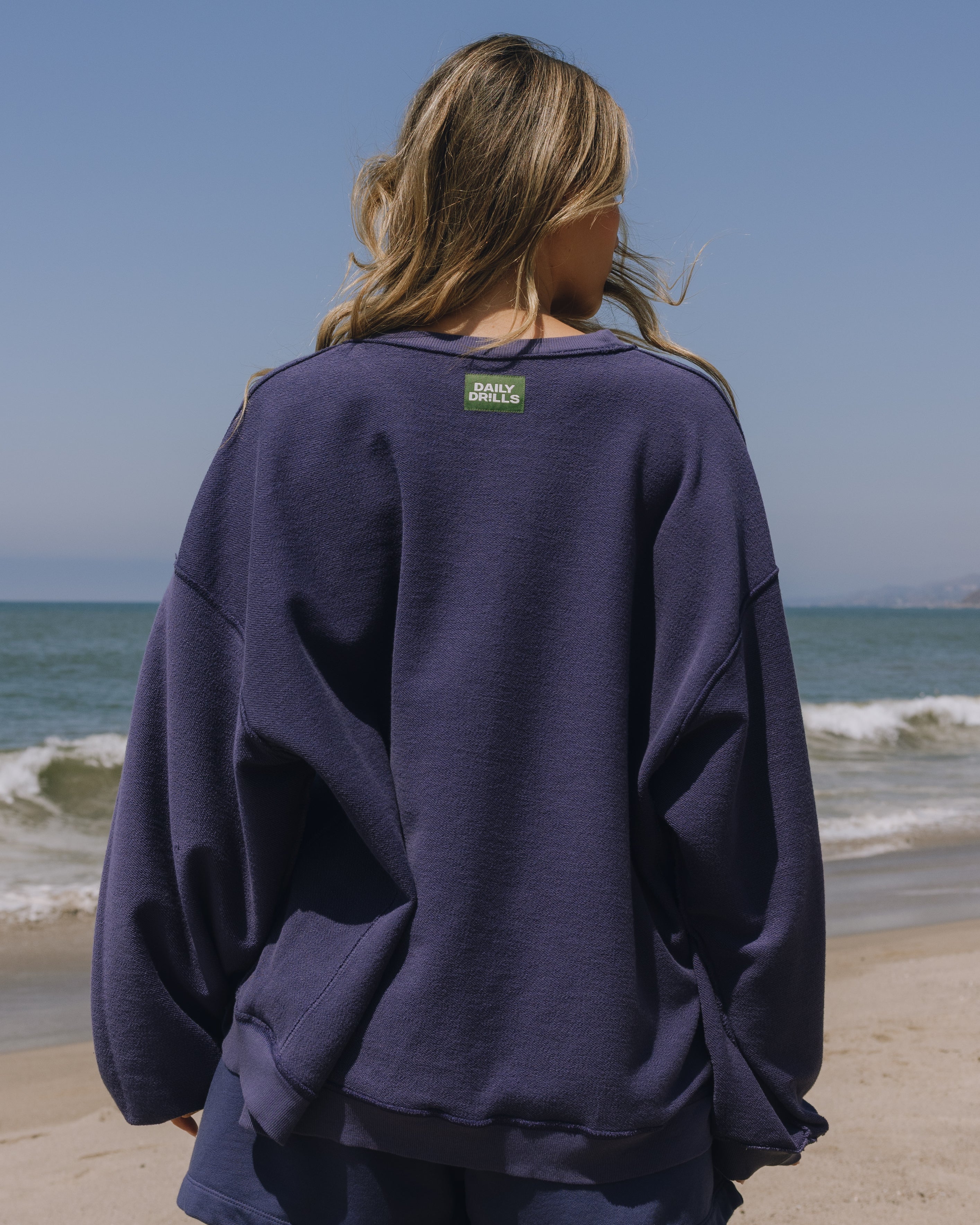 Unisex Oversized Crew - Navy – shopdailydrills