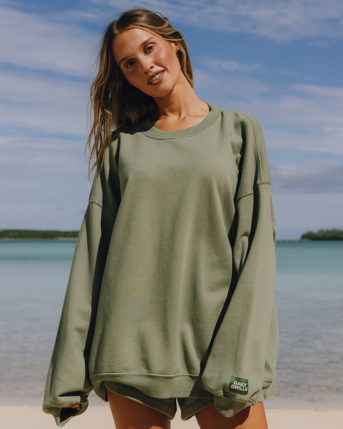 Unisex Oversized Crew - DD Green