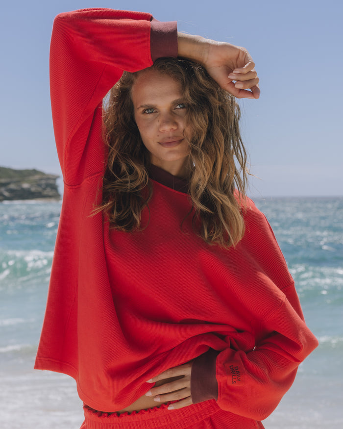 Oversized Thermal - Heart + Bodega Rib with Tonal Patch