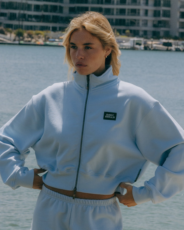 Heavyweight Funnel Neck Double Zip - Powder