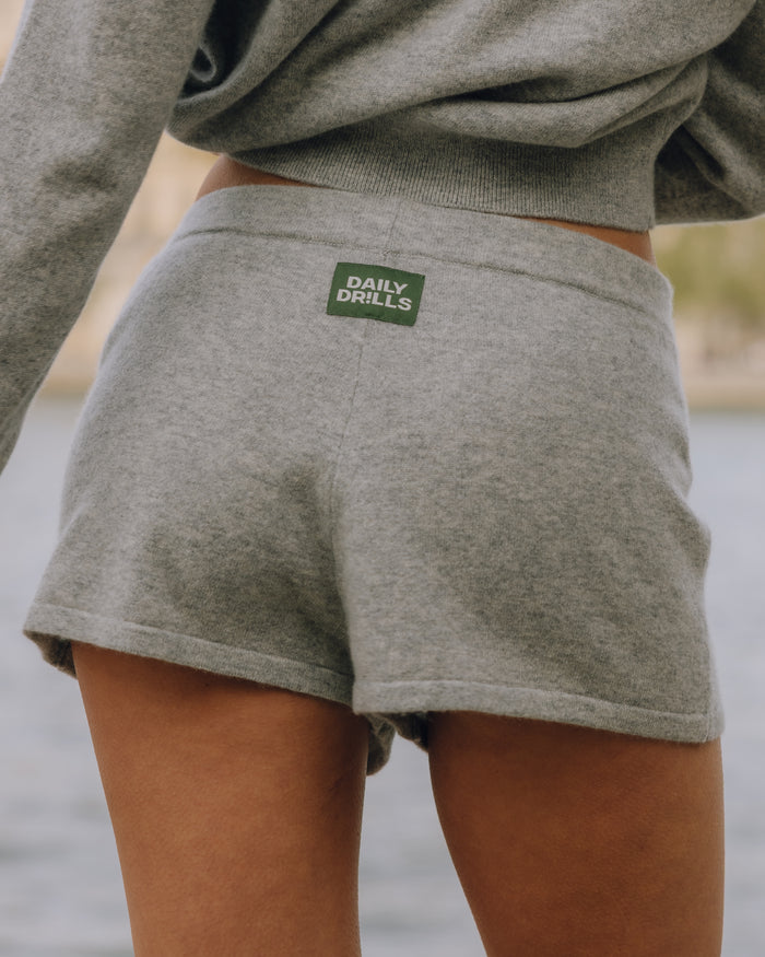 Cashmere Micro Shorts - Dark Heather Grey