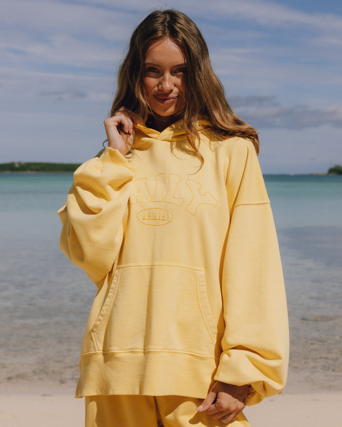 Oversized Daily Hoodie - Sunny + Dark Yellow Stitch