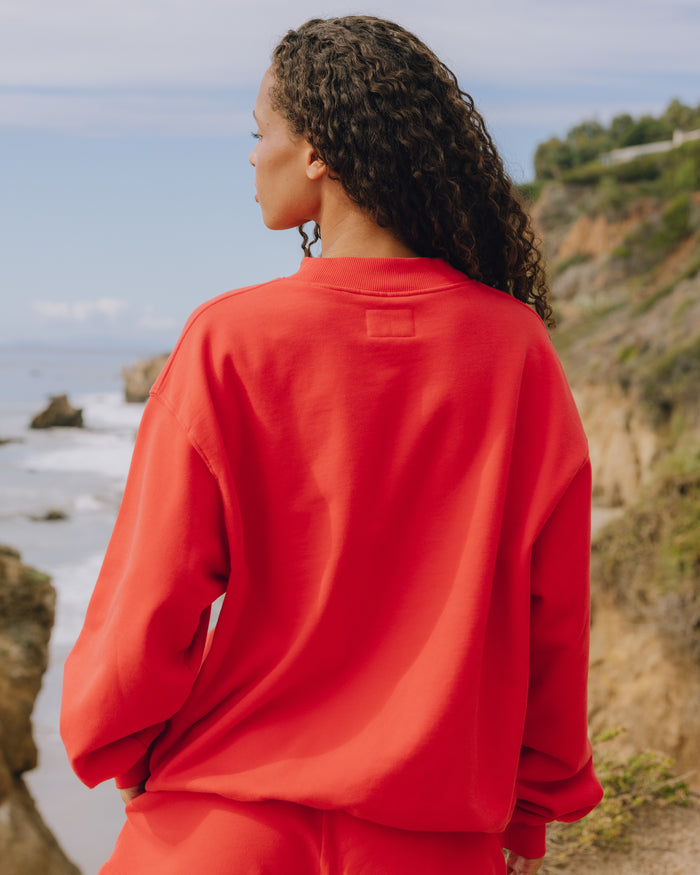 Oversized Vintage Sport Crew - Heart with Monochrome Patch