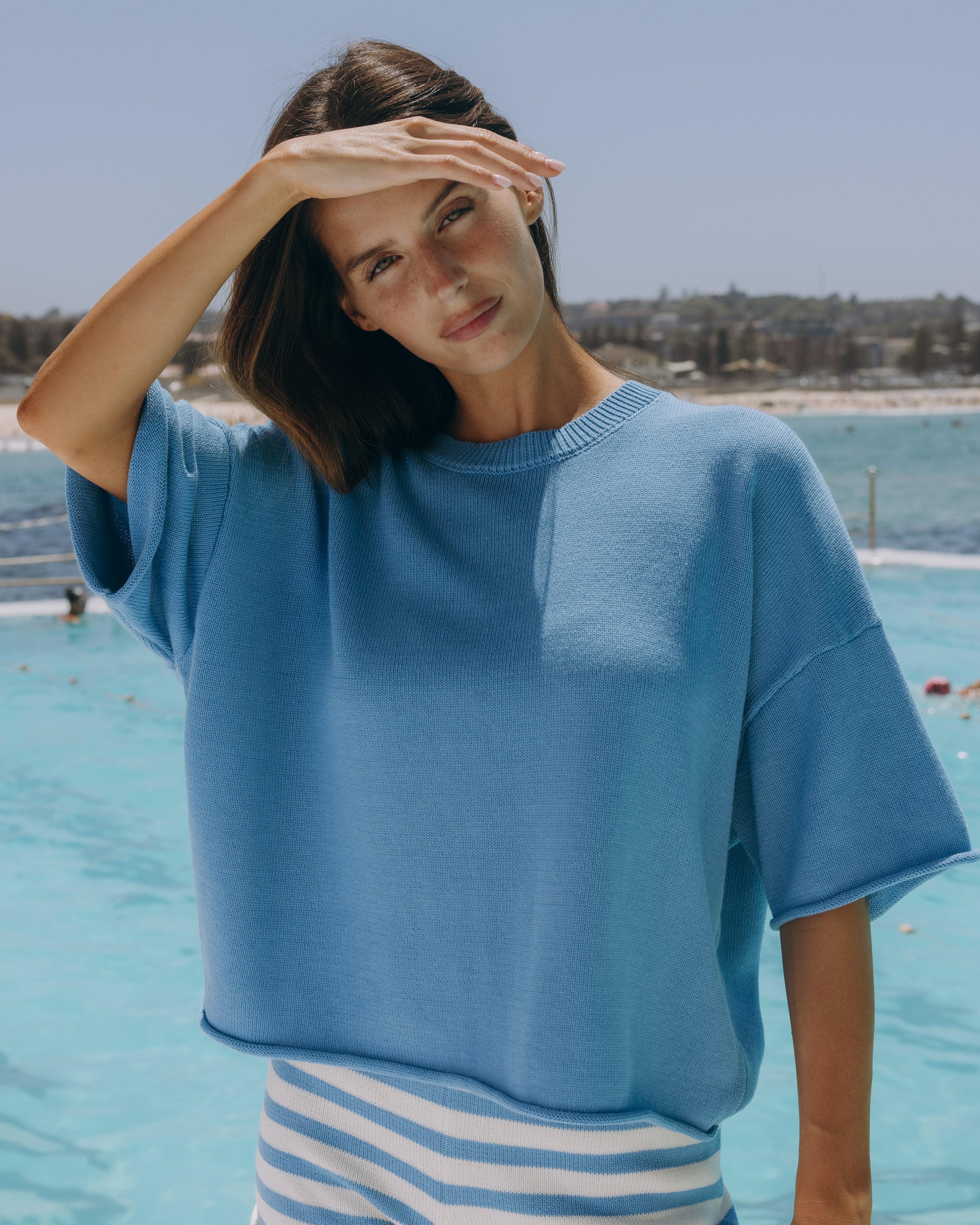 Beach Knit Cropped Sleeve - Malibu