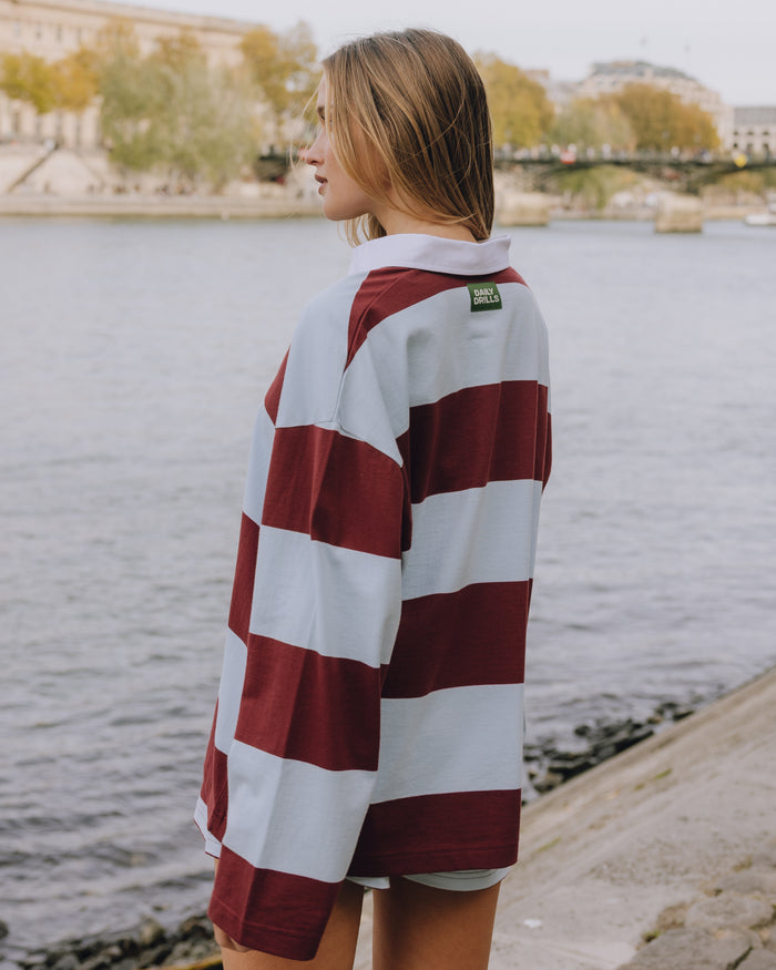 Rugby Tee - Powder + Bodega Stripe