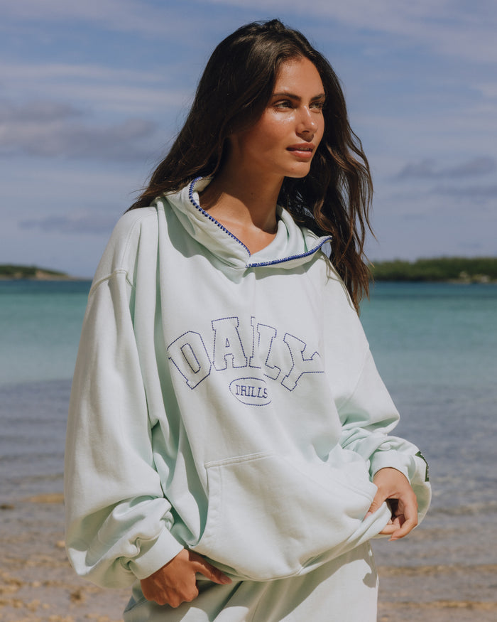 Oversized Daily Hoodie - Lake Day + Bright Blue Stitch