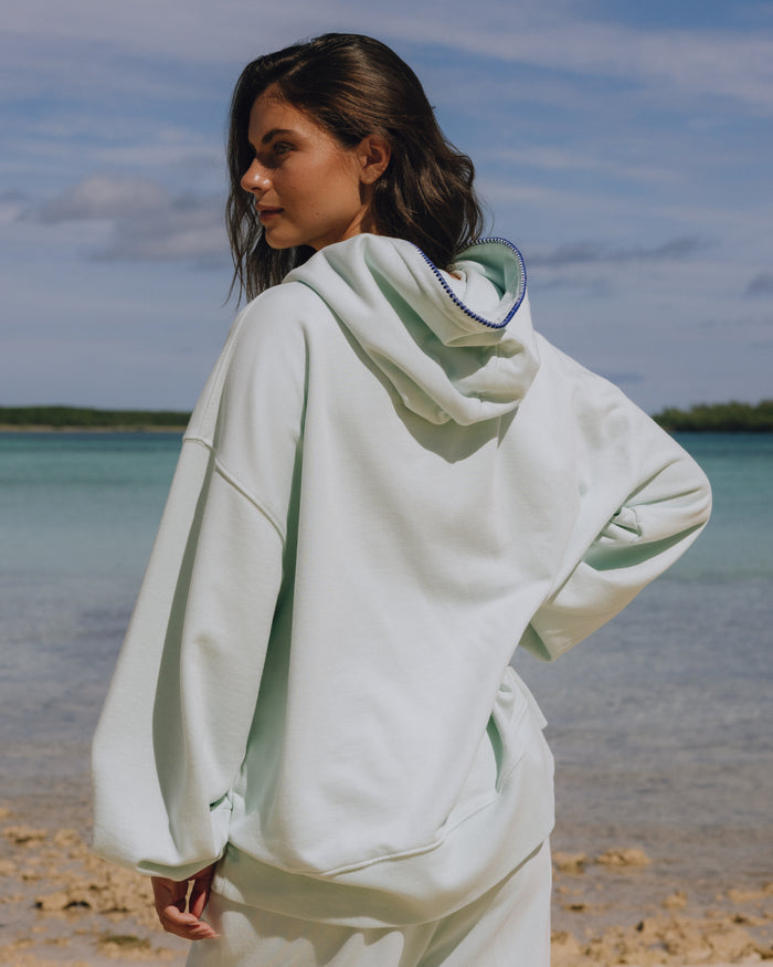 Oversized Daily Hoodie - Lake Day + Bright Blue Stitch