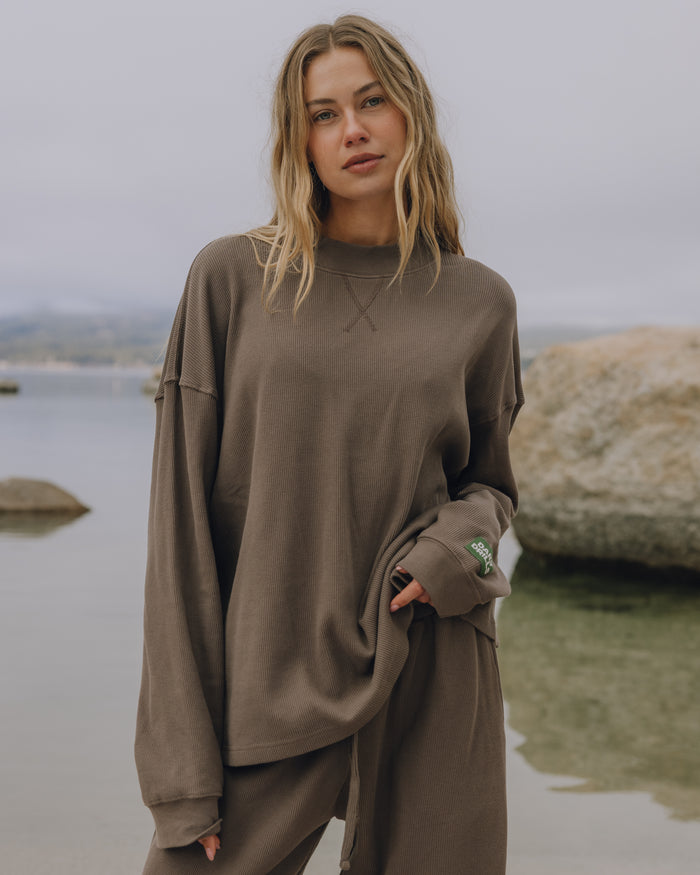 Oversized Vintage Thermal - Mocha