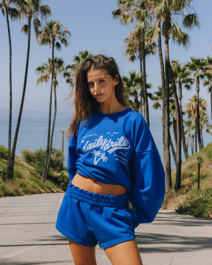 Oversized Vacation Crew - Cobalt