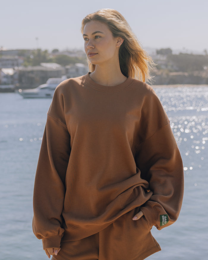 Oversized Fleece Crew - Mousse