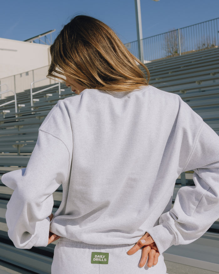 Fleece Vintage Crew - Heather Grey