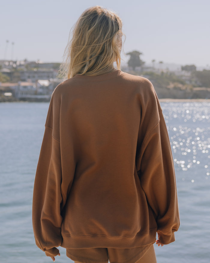 Oversized Fleece Crew - Mousse