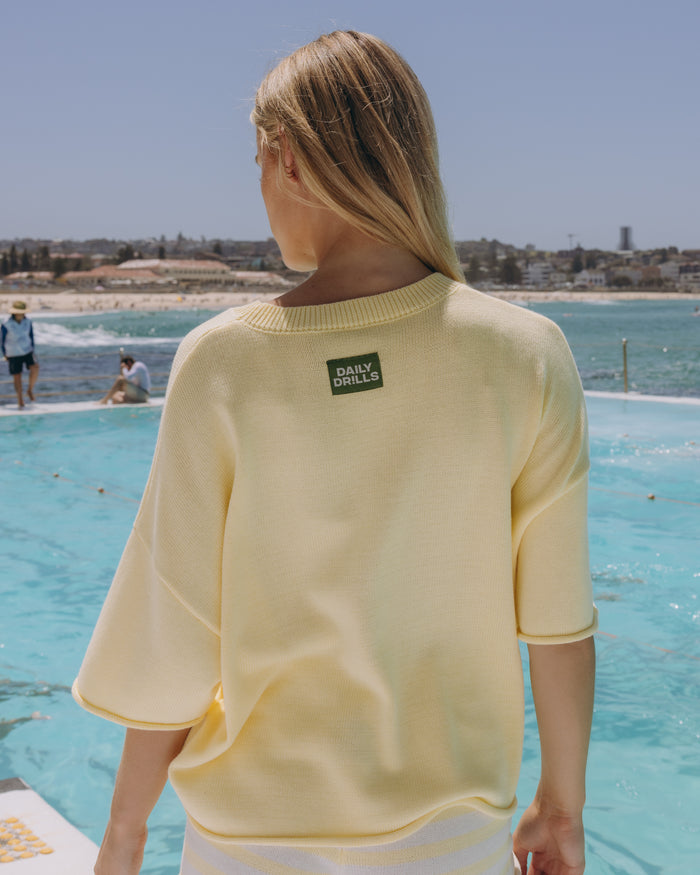 Beach Knit Cropped Sleeve - Lemonade