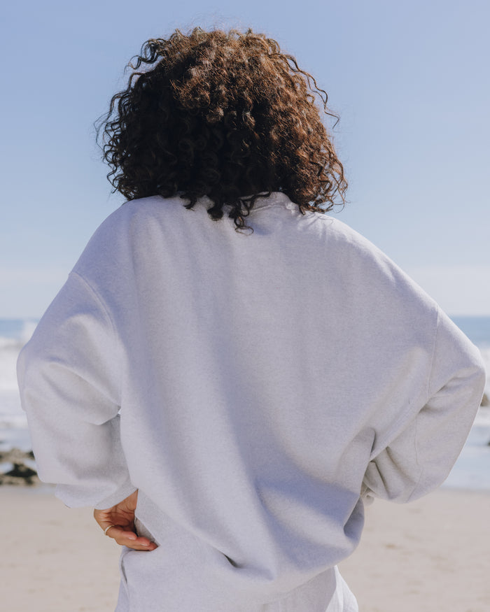Oversized Fleece Crew - Heather Grey