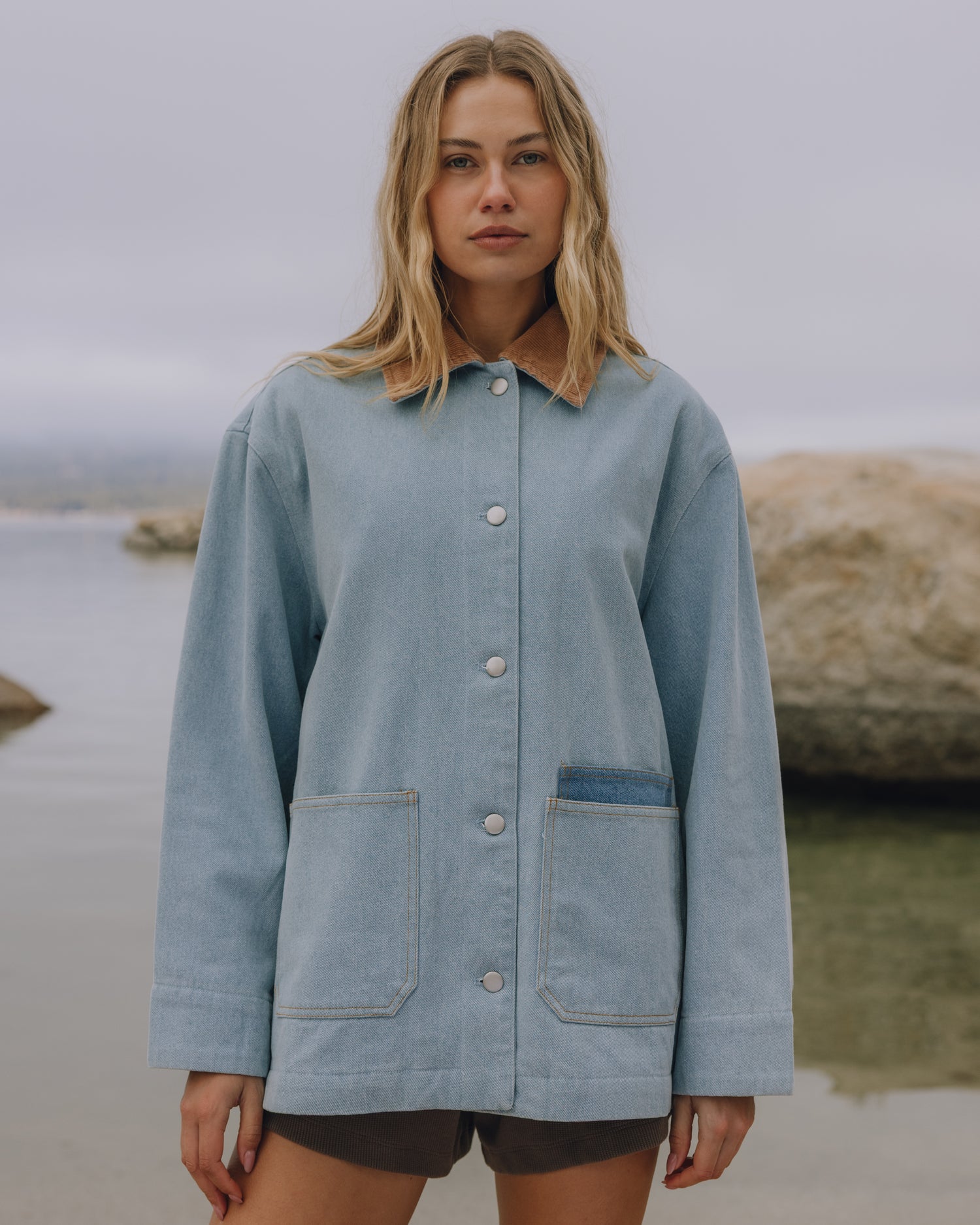 Denim Barn Jacket - Denim + Mousse Collar – shopdailydrills