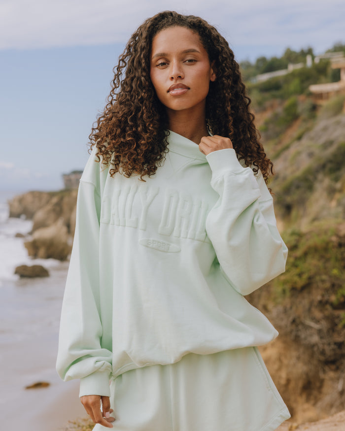 Oversized Vintage Sport Crew - Surf with Monochrome Patch