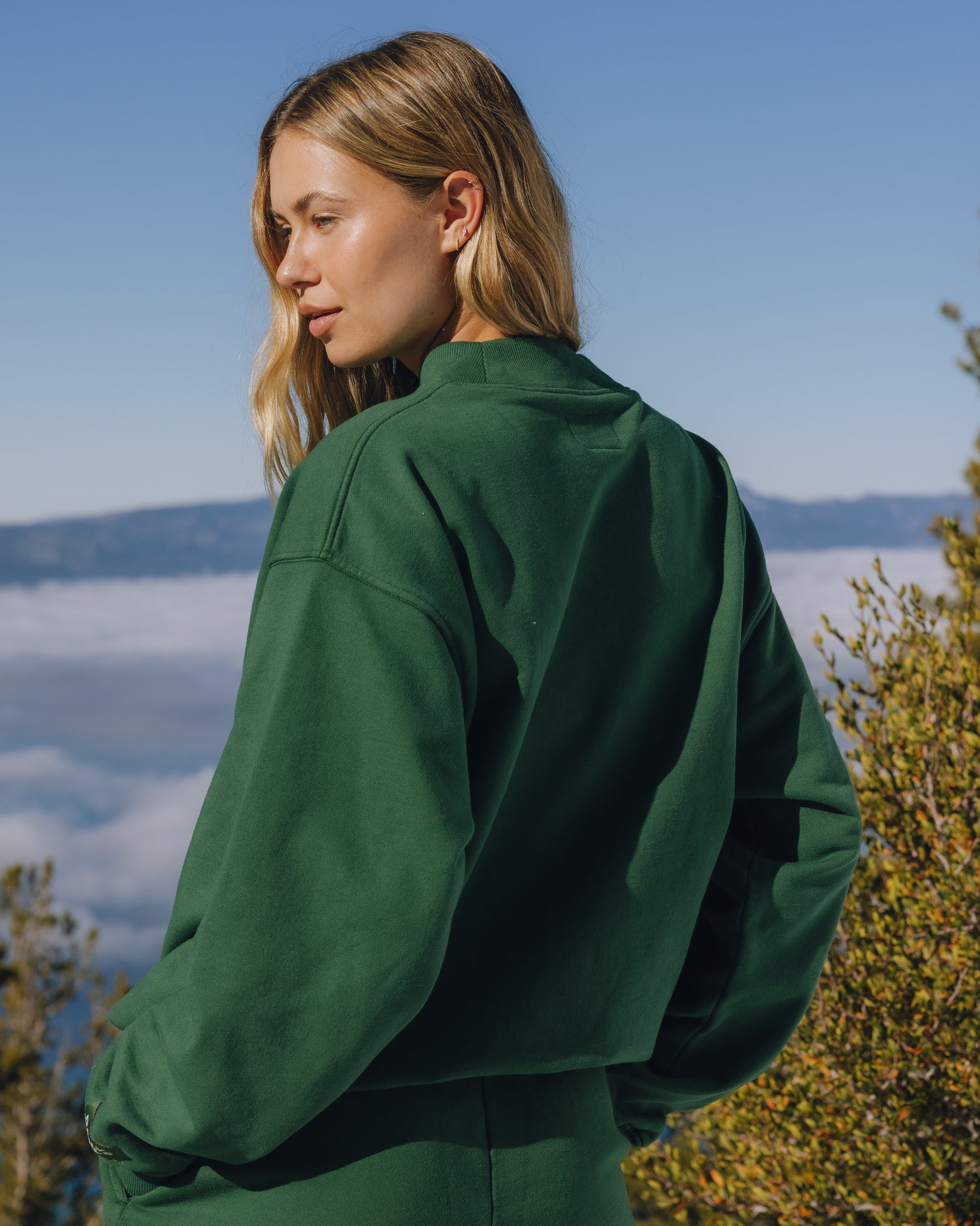 Oversized Vintage Ski + Surf Crew - Forest Green – shopdailydrills