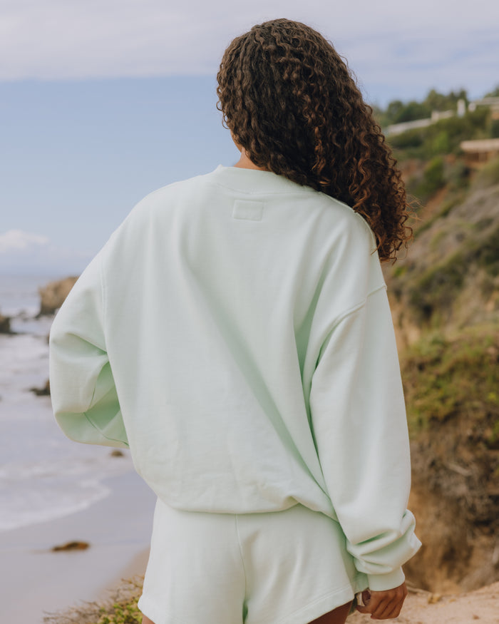 Oversized Vintage Sport Crew - Surf with Monochrome Patch