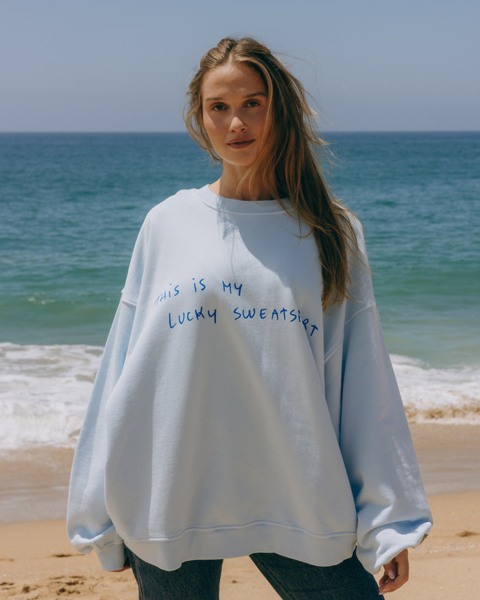 Oversized Lucky Crew - Powder with Lélu Patch