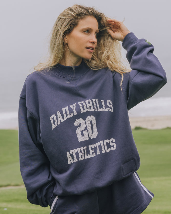Fleece Vintage Athletics Crew - Navy