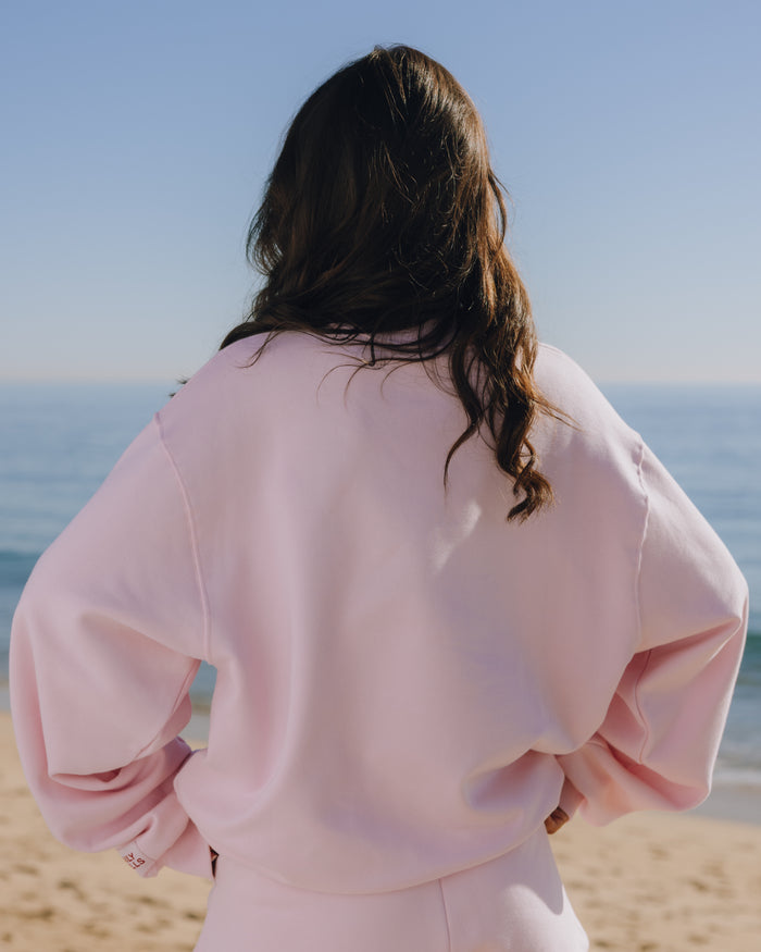 Oversized Fleece Vintage Love Crew - Cupid with Vday Patch